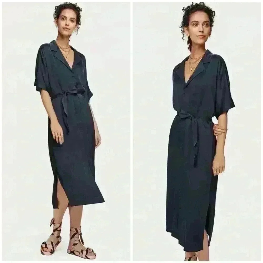 Scotch & Soda Navy Midi Dress